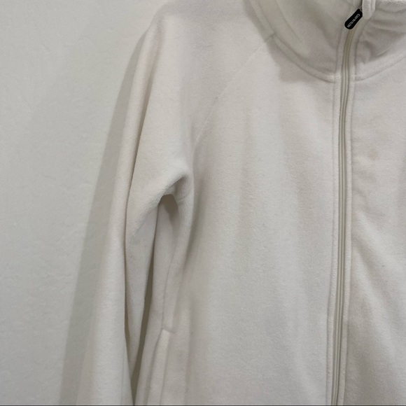 Calvin Klein Women’s L Performance White Fleece Full Zip Jacket Mock Neck - Picture 2 of 10